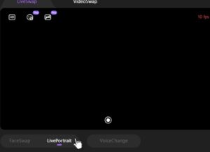 Tap the LivePortrait button in LiveSwap mode to enable this feature.